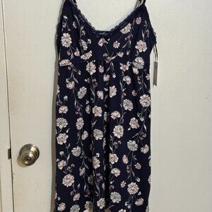 Laura Ashley Navy Floral Chemise NWT